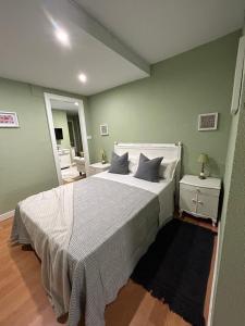 een slaapkamer met een groot bed en een raam bij Green Suite in Albacete