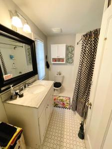 a bathroom with a sink and a toilet at 9 Booth Lane in Haverford