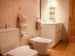 リアルプにあるApartament Montsentのバスルーム(白いトイレ、シンク付)