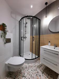 Ett badrum på Apartament Kwietniewskiego 4 Bytom