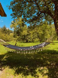 a hammock hanging from a tree in a field at Farmstead Green Haven in Mojkovac