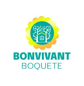 a round logo for a loanagent house at Bonvivant Boquete in Alto Boquete