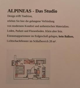 Půdorys ubytování Alpineas
