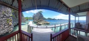a view from the inside of a boat in the water at Nuttonton Homes in Papas
