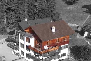 a house with a roof with a cat on it at Wohnung mit 4 Schlafzimmer in Guttet-Feschel