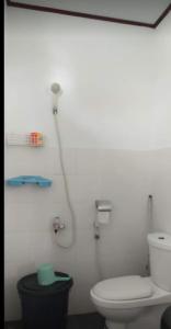 a bathroom with a toilet and a shower at Naca Homestay in Manado