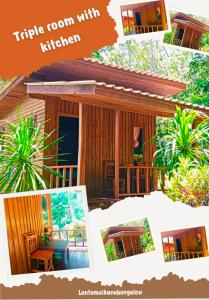 a collage of photos of a house with at Lanta Maikeaw Bungalow in Ko Lanta