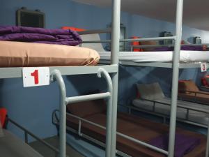 a group of bunk beds in a room at Chumphon - Koh Tao Night Ferry in Chumphon