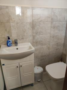 y baño con lavabo y aseo. en Терасите - Къща 1, en Ribaritsa