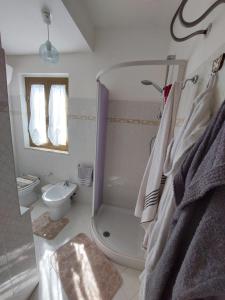 MacchiagodenaにあるB&B da Manuelaのバスルーム(シャワー、トイレ、シンク付)