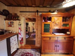 Kuchyň nebo kuchyňský kout v ubytování Waldhütte Glück Auf