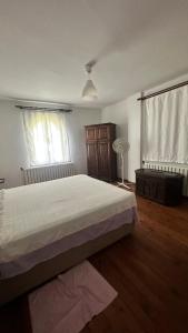 薩潘賈的住宿－Villa by Lake Sapanca，一间卧室设有一张大床和一个窗户。
