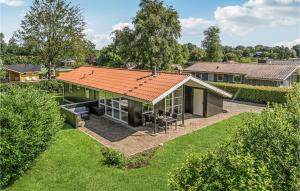 an overhead view of a house with an orange roof at Beautiful Home In Hejls With Wifi in Hejls