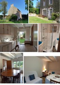 un collage di foto di una cucina e di una casa di Maison Cancale Port-Mer a Cancale