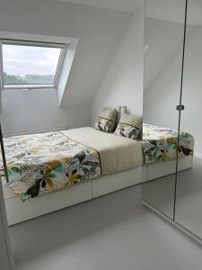 1 dormitorio con cama y ventana en Appartement Nuage blanc en Bitche