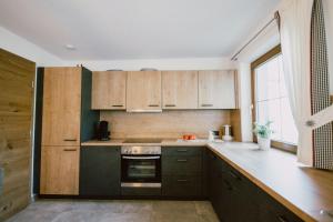 Kuchyň nebo kuchyňský kout v ubytování Nedererhof - Ferienwohnung Gamskar