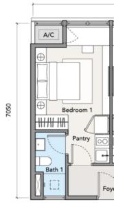 Půdorys ubytování Horizon Suites Sepang - Budget Studio Unit