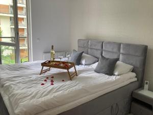 Posteľ alebo postele v izbe v ubytovaní Apartament VIP