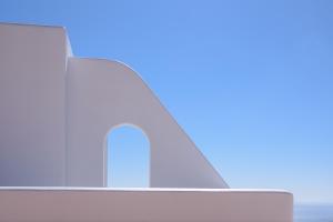 una vista de una ventana de un avión en Terra Blanca Suites en Imerovigli