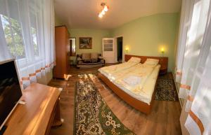 科希夏拉的住宿－Casa Popa，一间卧室设有一张大床和一个大窗户