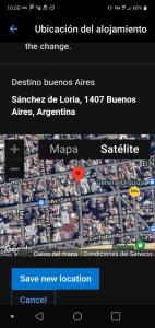 Captura de pantalla de una pantalla de teléfono móvil con un mapa en Destino Buenos Aires en Buenos Aires