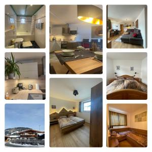 a collage of different pictures of a room at Appartements Sonntal Einkehr in Fieberbrunn