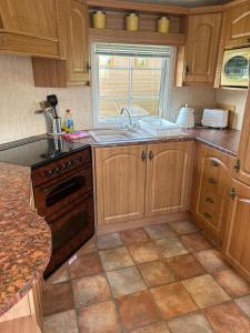 Kuchyň nebo kuchyňský kout v ubytování Stunning Caravan Whithorn3