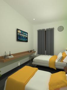 Letto o letti in una camera di The Cabin Hotel Mantrijeron