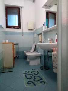 a bathroom with a toilet and a sink at Camera in stile Novecento in Florence