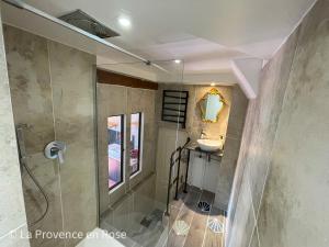 een badkamer met douche en wastafel bij Charmant appartement T2 / 58 m2 / 4 personnes in Aix-en-Provence +24 foto's