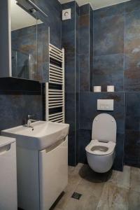 a bathroom with a toilet and a sink at Apartman “Ada” in Sarajevo