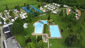 an aerial view of a park with a pool at Unterm Nussbaum 2 in Rassing
