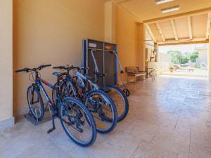 three bikes parked next to a wall in a garage at Holiday Home Licardo by Interhome in Štinjan
