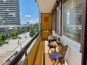 En balkon eller terrasse på Nosztalgia Apartman