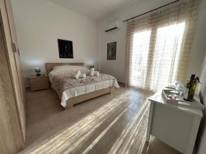 una camera con un letto e una grande finestra di Suburban Oasis a Alexandroupoli