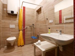 uma casa de banho com um lavatório e um WC em Apartment Rašeliniště by Interhome em Desná
