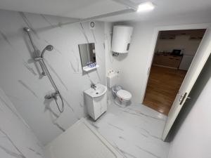 Koupelna v ubytování Szegedi Partfürdő Kemping és Apartman
