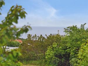 a group of trees with a house in the background at Holiday Home Dika - 400m from the sea in Bornholm by Interhome in Hasle