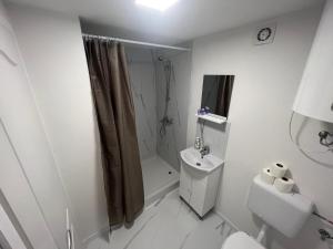 Koupelna v ubytování Szegedi Partfürdő Kemping és Apartman