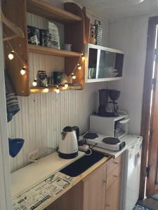 Η κουζίνα ή μικρή κουζίνα στο Studija virš cukrainės Druskininkuose