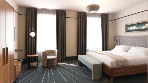 Katil atau katil-katil dalam bilik di Flat Iron Hotel