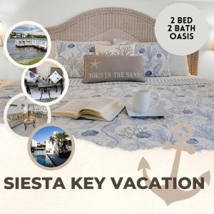 Кровать или кровати в номере Siesta Key Escape Ground Floor Steps to Heated Pool and Free Trolley