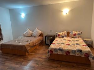 a bedroom with two beds in a room at Casa Armonia Costinesti in Schitul