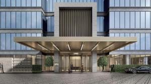 西安西安沣东希尔顿逸林酒店的建筑物入口效果图
