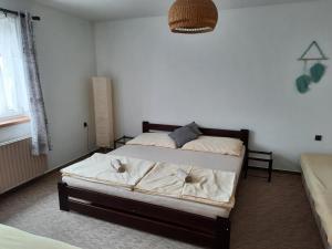 una camera con un grande letto di Pension Aneta a Vysoké nad Jizerou