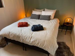 Ένα ή περισσότερα κρεβάτια σε δωμάτιο στο Gîte 'Au bout du Tige'