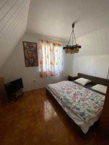 1 dormitorio con 1 cama y TV en VILLA Sebe 