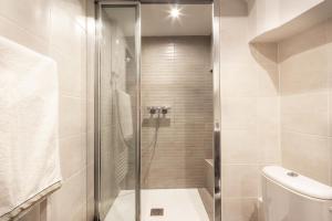 een badkamer met een douche en een toilet bij Appartement entier Strasbourg Centre in Straatsburg