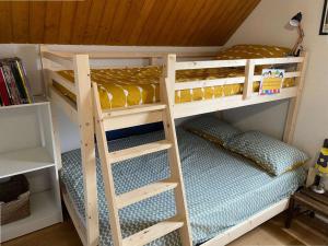 a bunk bed with a ladder next to a bunk bedouble at Maison Luz-Saint-Sauveur, 3 pièces, 6 personnes - FR-1-402-133 in Luz-Saint-Sauveur