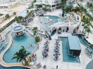 an aerial view of a pool at a resort at Salinas Premium Resort in Salinópolis